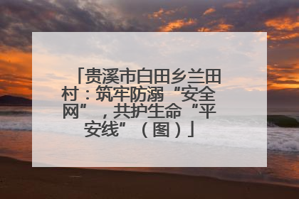 贵溪市白田乡兰田村：筑牢防溺“安全网”，共护生命“平安线”（图）
